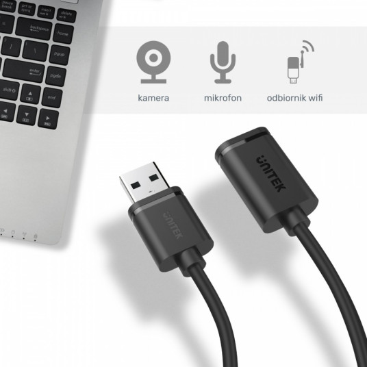 Jatkokaapeli USB 2.0 AM-AF, 0.5M; Y-C447GBK