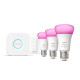 Philips Hue White and Color ambiance Aloituspakkaus: 3 E27-älylamppua (1 100) + Dimmer switch