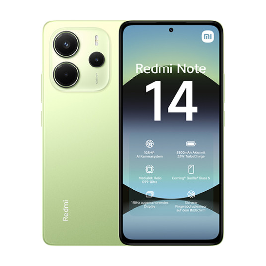 Puhelin Xiaomi Redmi Note 14 4G 6GB/128GB Lime