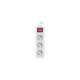 Power strip 3m, white, 3 sockets, with switch, cable made of solid copper