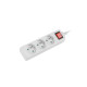 Power strip 3m, white, 3 sockets, with switch, cable made of solid copper
