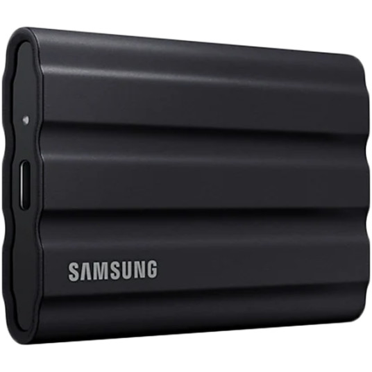 SAMSUNG T7 Shield Ext SSD 2000 GB USB-C black 1050/1000 MB/s 3 yrs, included USB Type C-to-C and Type C-to-A cables, Rugged storage featuring IP65 rated dust and water resistance and up to 3-meter drop resistant