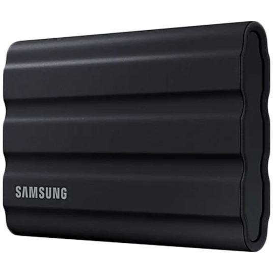 SAMSUNG T7 Shield Ext SSD 2000 GB USB-C black 1050/1000 MB/s 3 yrs, included USB Type C-to-C and Type C-to-A cables, Rugged storage featuring IP65 rated dust and water resistance and up to 3-meter drop resistant