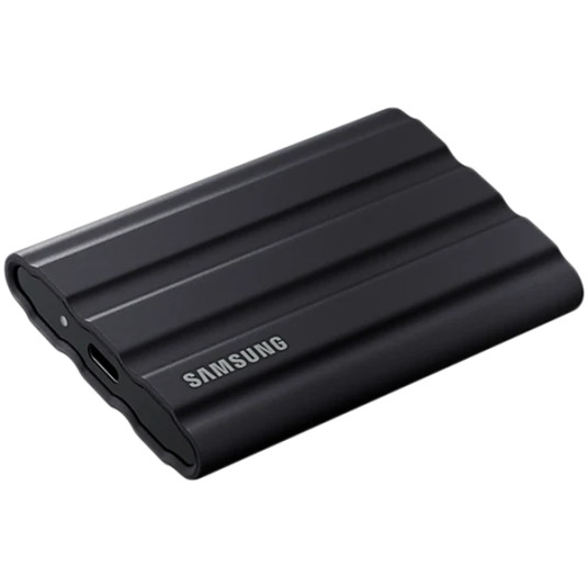 SAMSUNG T7 Shield Ext SSD 2000 GB USB-C black 1050/1000 MB/s 3 yrs, included USB Type C-to-C and Type C-to-A cables, Rugged storage featuring IP65 rated dust and water resistance and up to 3-meter drop resistant