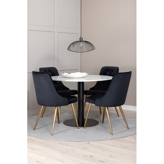 Ruokapöytäpöytä Razzia 4 tuolilla Velvet Deluxe