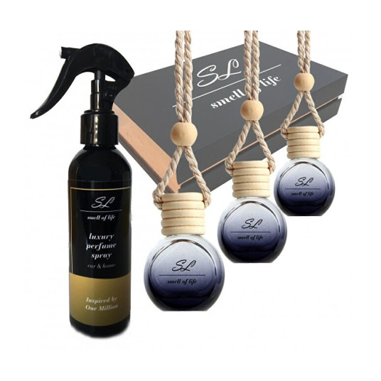 Smell of Life - Smell of Life miehille - hajuvesisuihke One Million 200 ml + 3 x 10 ml autohajuvesi (One Million, Sauvage, pullotettu)