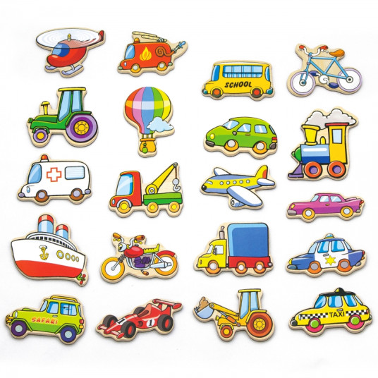 Puinen magneettisarja Viga Toys Vehicles Ajoneuvot