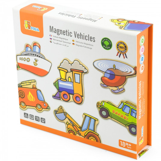 Puinen magneettisarja Viga Toys Vehicles Ajoneuvot