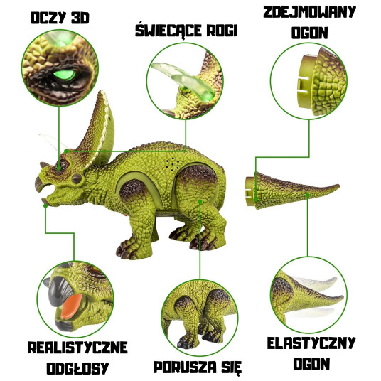 WOOPIE Dinosaurus Kauko-ohjattava RC robotti Triceratops Triceratops