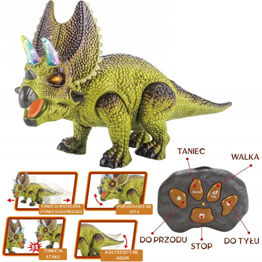 WOOPIE Dinosaurus Kauko-ohjattava RC robotti Triceratops Triceratops