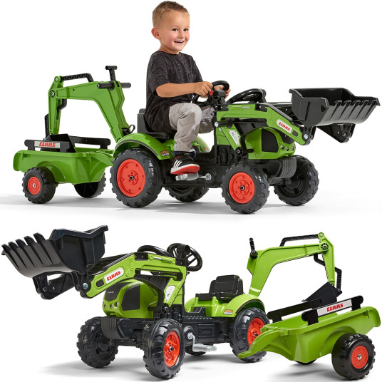 FALK Traktori perävaunulla CLAAS Arion kaivinkone + kuormaaja Alkaen 2 v.