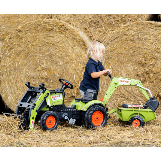 FALK Traktori perävaunulla CLAAS Arion kaivinkone + kuormaaja Alkaen 2 v.