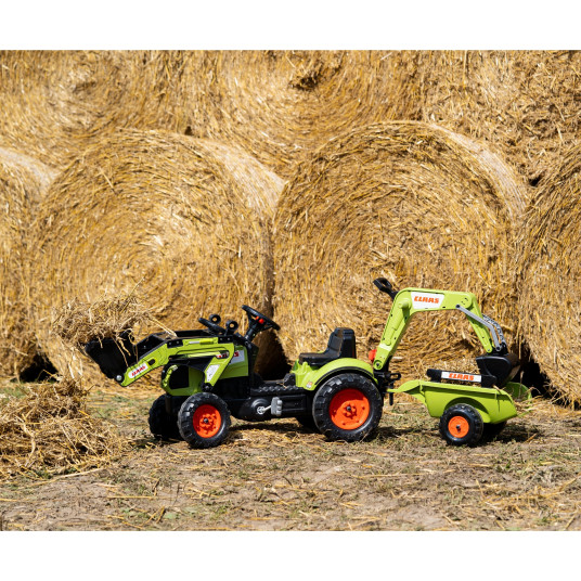 FALK Traktori perävaunulla CLAAS Arion kaivinkone + kuormaaja Alkaen 2 v.