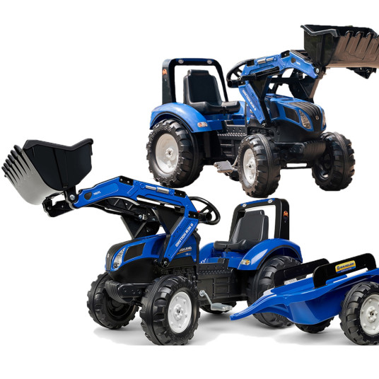 FALK New Holland Blue Pedal Traktori perävaunulla 3 vuotta vanha