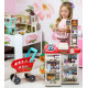 WOOPIE Supermarketin ostoskärry Vaaka Kassakone Skanneri + 48 kampanjaa