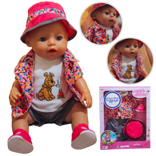 WOOPIE ROYAL Värikäs puku nukkekoiralle takki hattu 43-46 cm