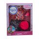 WOOPIE ROYAL Värikäs puku nukkekoiralle takki hattu 43-46 cm