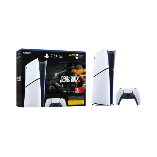 Pelikonsoli Sony Playstation 5 Slim Digital Edition (PS5) 1TB White + Call of Duty Black Ops 6 Bundle