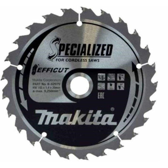 Makita circular saw blade 165x20mm 24 teeth pack of 5