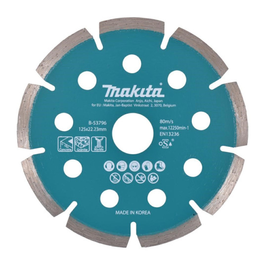 MAKITA DIAMOND BLADE 125x22,23mm SEGMENTTI (KUIVA) BETONI, GRANIITTI, MARBELI
