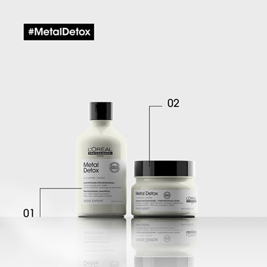 L´Oréal Professionnel - Shampoo for colored and damaged hair, for hair shine, long-lasting color, rich texture Serie Expert Metal Detox ( Professional Shampoo) - 500 ml
