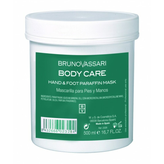 Bruno Vassari, vartalonhoito, parafiini, kosteuttava, vartalogeelinaamio, käsille ja jaloille, 500 ml