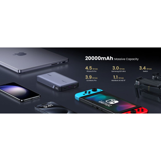 Ulkoinen akku Ugreen 20000 mAh 100W 3 Port