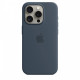 Silikonikotelo MagSafella iPhone 15 Pro:lle - myrskynsininen