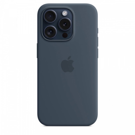 Silikonikotelo MagSafella iPhone 15 Pro:lle - myrskynsininen