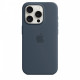 Silikonikotelo MagSafella iPhone 15 Pro:lle - myrskynsininen