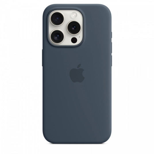 Silikonikotelo MagSafella iPhone 15 Pro:lle - myrskynsininen