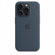Silikonikotelo MagSafella iPhone 15 Pro:lle - myrskynsininen