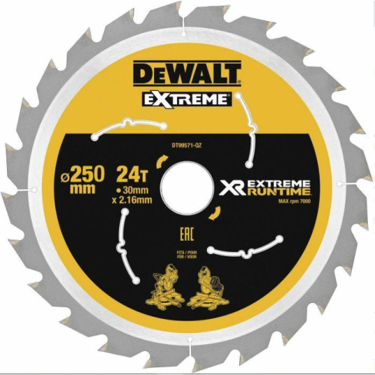 DeWALT DT99573 pyörösahanterä 25 cm 1 kpl 1 kpl