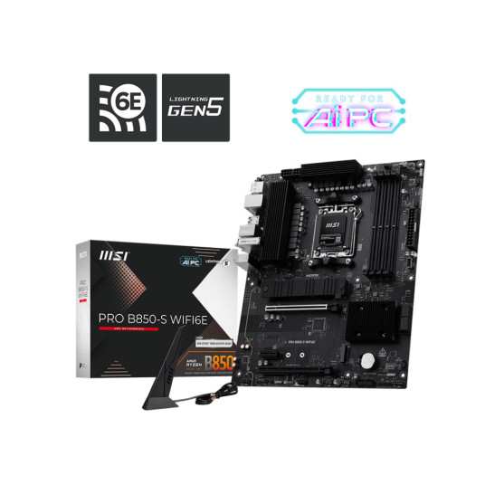 MSI PRO B850-S WIFI6E -emolevy AMD B850 AM5-paikkainen ATX-emolevy (AMD B850 AM5)
