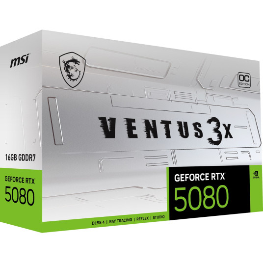 MSI VENTUS GEFORCE RTX 5080 16G 3X OC WHITE näytönohjain NVIDIA 16 GB GDDR7 MSI VENTUS GEFORCE RTX 5080 16G 3X OC WHITE näytönohjain NVIDIA 16 GB GDDR7